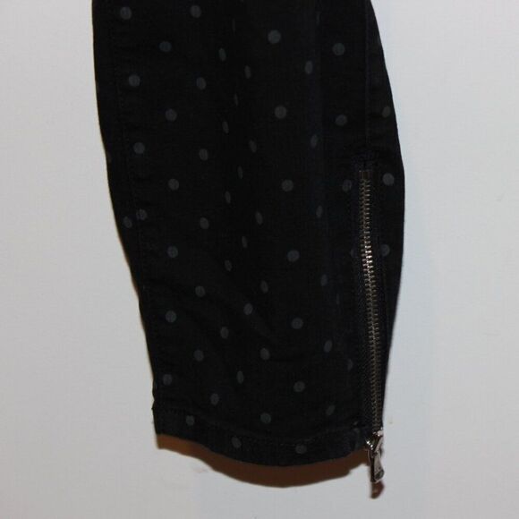 Torrid Black & Gray Polka Dots Mid Rise Zipper Leg Denim Jeans Women's Size 16R - Picture 8 of 15